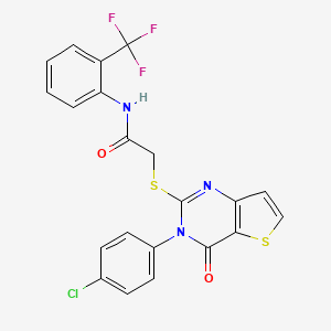 2-[3-(4-chlorophenyl)-4-oxothieno[3,2-d]pyrimidin-2-yl]sulfanyl-N-[2-(trifluoromethyl)phenyl]acetamide