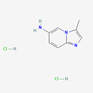 molecular formula C8H11Cl2N3 B2598875 3-甲基咪唑并[1,2-a]吡啶-6-胺;二盐酸盐 CAS No. 2470441-28-0