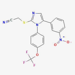 2-((5-(3-nitrophenyl)-1-(4-(trifluoromethoxy)phenyl)-1H-imidazol-2-yl)thio)acetonitrile
