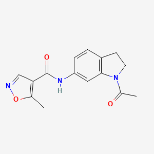 molecular formula C15H15N3O3 B2598894 N-(1-乙酰基吲哚啉-6-基)-5-甲基异恶唑-4-甲酰胺 CAS No. 1428372-42-2