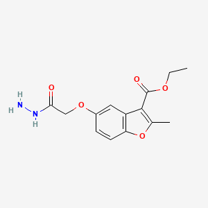molecular formula C14H16N2O5 B2598895 Ethyl 5-(2-hydrazino-2-oxoethoxy)-2-methyl-1-benzofuran-3-carboxylate CAS No. 314745-61-4