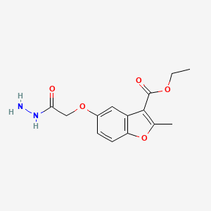 molecular formula C14H16N2O5 B2598895 5-(2-肼基-2-氧代乙氧基)-2-甲基-1-苯并呋喃-3-羧酸乙酯 CAS No. 314745-61-4