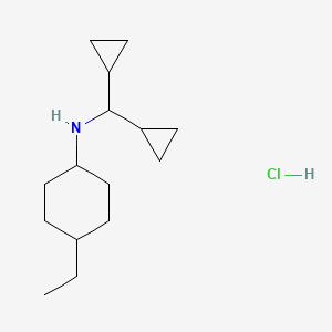 molecular formula C15H28ClN B2598899 N-(Dicyclopropylmethyl)-4-ethylcyclohexan-1-amine hydrochloride CAS No. 1909348-37-3