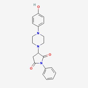 molecular formula C20H21N3O3 B2598902 3-[4-(4-Hydroxyphenyl)piperazin-1-yl]-1-phenylpyrrolidine-2,5-dione CAS No. 522649-59-8