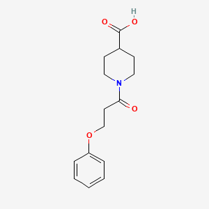 molecular formula C15H19NO4 B2598907 1-(3-苯氧基丙酰基)哌啶-4-羧酸 CAS No. 1017163-16-4
