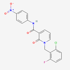 molecular formula C19H13ClFN3O4 B2598914 1-(2-chloro-6-fluorobenzyl)-N-(4-nitrophenyl)-2-oxo-1,2-dihydropyridine-3-carboxamide CAS No. 941989-09-9
