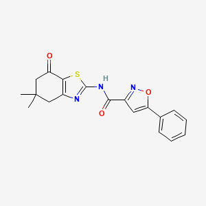 molecular formula C19H17N3O3S B2598920 N-(5,5-二甲基-7-氧代-4,5,6,7-四氢苯并[d]噻唑-2-基)-5-苯基异恶唑-3-甲酰胺 CAS No. 1207005-31-9