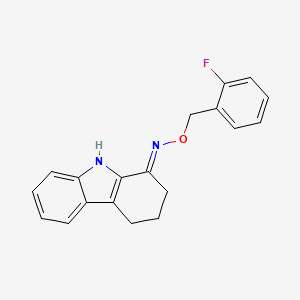 molecular formula C19H17FN2O B2598921 2,3,4,9-四氢-1H-咔唑-1-酮 O-(2-氟苄基)肟 CAS No. 860612-34-6