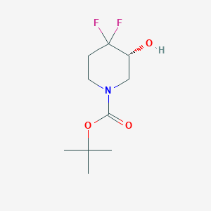 molecular formula C10H17F2NO3 B2598924 叔丁基(3R)-4,4-二氟-3-羟基-哌啶-1-羧酸酯 CAS No. 2306249-01-2