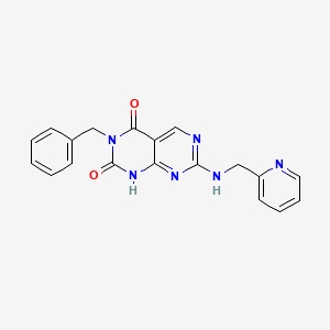 molecular formula C19H16N6O2 B2598928 3-benzyl-7-((pyridin-2-ylmethyl)amino)pyrimido[4,5-d]pyrimidine-2,4(1H,3H)-dione CAS No. 2210052-29-0