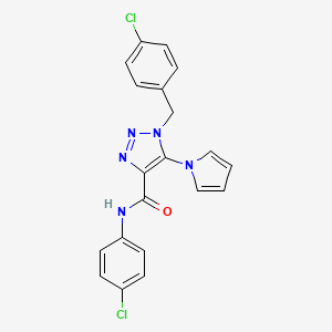 molecular formula C20H15Cl2N5O B2598934 1-(4-chlorobenzyl)-N~4~-(4-chlorophenyl)-5-(1H-pyrrol-1-yl)-1H-1,2,3-triazole-4-carboxamide CAS No. 1251599-73-1