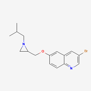 molecular formula C16H19BrN2O B2598935 3-Bromo-6-[[1-(2-methylpropyl)aziridin-2-yl]methoxy]quinoline CAS No. 2418718-95-1