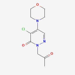molecular formula C11H14ClN3O3 B2598937 4-chloro-5-morpholino-2-(2-oxopropyl)-3(2H)-pyridazinone CAS No. 866143-77-3