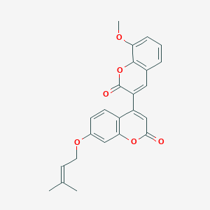 molecular formula C24H20O6 B2598942 8-甲氧基-3-[7-(3-甲基丁-2-烯氧基)-2-氧代色满-4-基]色满-2-酮 CAS No. 869079-55-0