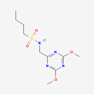 molecular formula C10H18N4O4S B2598955 N-((4,6-dimethoxy-1,3,5-triazin-2-yl)methyl)butane-1-sulfonamide CAS No. 2034424-92-3
