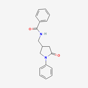 molecular formula C18H18N2O2 B2598956 N-((5-oxo-1-phenylpyrrolidin-3-yl)methyl)benzamide CAS No. 954721-75-6