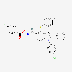 5-({[(4-chlorobenzoyl)oxy]imino}methyl)-1-(4-chlorophenyl)-4-[(4-methylphenyl)sulfanyl]-2-phenyl-6,7-dihydro-1H-indole