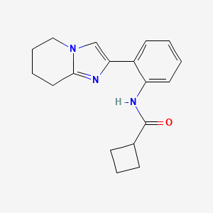 molecular formula C18H21N3O B2598971 N-(2-(5,6,7,8-tetrahydroimidazo[1,2-a]pyridin-2-yl)phenyl)cyclobutanecarboxamide CAS No. 2034463-53-9
