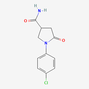 molecular formula C11H11ClN2O2 B2598979 1-(4-Chlorophenyl)-5-oxopyrrolidine-3-carboxamide CAS No. 60655-92-7