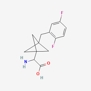 molecular formula C14H15F2NO2 B2598987 2-Amino-2-[3-[(2,5-difluorophenyl)methyl]-1-bicyclo[1.1.1]pentanyl]acetic acid CAS No. 2287265-53-4