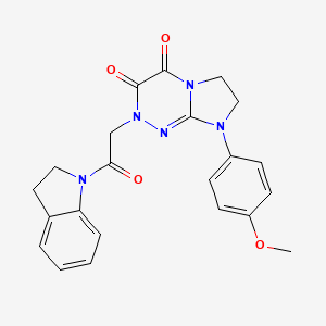 molecular formula C22H21N5O4 B2599008 2-(2-(indolin-1-yl)-2-oxoethyl)-8-(4-methoxyphenyl)-7,8-dihydroimidazo[2,1-c][1,2,4]triazine-3,4(2H,6H)-dione CAS No. 941888-33-1