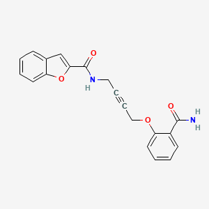 N-(4-(2-carbamoylphenoxy)but-2-yn-1-yl)benzofuran-2-carboxamide