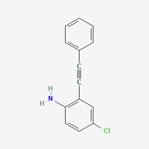 molecular formula C14H10ClN B2599015 4-Chloro-2-(phenylethynyl)aniline CAS No. 928782-97-2