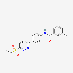 molecular formula C21H21N3O3S B2599016 N-(4-(6-(乙磺酰)吡啶嗪-3-基)苯基)-3,5-二甲基苯甲酰胺 CAS No. 1005307-94-7