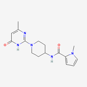 molecular formula C16H21N5O2 B2599031 1-甲基-N-(1-(4-甲基-6-氧代-1,6-二氢嘧啶-2-基)哌啶-4-基)-1H-吡咯-2-甲酰胺 CAS No. 1903291-54-2