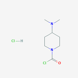 molecular formula C8H16Cl2N2O B2599033 4-(二甲氨基)哌啶-1-羰基氯;盐酸盐 CAS No. 2490432-70-5