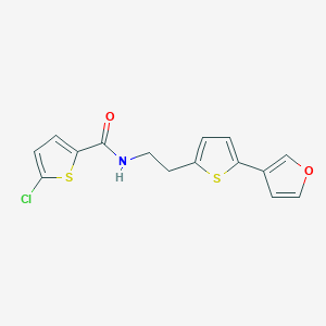 molecular formula C15H12ClNO2S2 B2599036 5-chloro-N-(2-(5-(furan-3-yl)thiophen-2-yl)ethyl)thiophene-2-carboxamide CAS No. 2034254-62-9