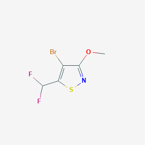 molecular formula C5H4BrF2NOS B2599037 4-Bromo-5-(difluoromethyl)-3-methoxy-1,2-thiazole CAS No. 2248396-65-6