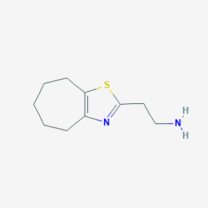 molecular formula C10H16N2S B2599038 2-(5,6,7,8-tetrahydro-4H-cyclohepta[d][1,3]thiazol-2-yl)ethanamine CAS No. 642078-28-2