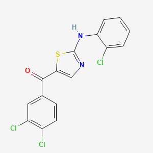 molecular formula C16H9Cl3N2OS B2599040 [2-(2-Chloroanilino)-1,3-thiazol-5-yl](3,4-dichlorophenyl)methanone CAS No. 339022-39-8