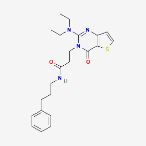 molecular formula C22H28N4O2S B2599042 7-(4-isopropylphenyl)-N-(2-thienylmethyl)pyrazolo[1,5-a]pyrimidine-3-carboxamide CAS No. 1112418-11-7