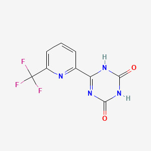 molecular formula C9H5F3N4O2 B2599045 6-(6-(Trifluoromethyl)pyridin-2-yl)-1,3,5-triazine-2,4(1H,3H)-dione CAS No. 1446507-38-5