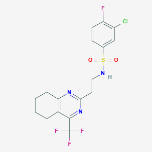 3-chloro-4-fluoro-N-(2-(4-(trifluoromethyl)-5,6,7,8-tetrahydroquinazolin-2-yl)ethyl)benzenesulfonamide