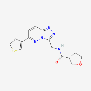 molecular formula C15H15N5O2S B2599051 N-((6-(噻吩-3-基)-[1,2,4]三唑并[4,3-b]哒嗪-3-基)甲基)四氢呋喃-3-甲酰胺 CAS No. 1903515-88-7