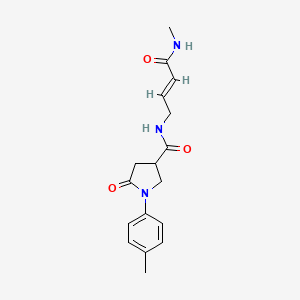 molecular formula C17H21N3O3 B2599066 (E)-N-(4-(methylamino)-4-oxobut-2-en-1-yl)-5-oxo-1-(p-tolyl)pyrrolidine-3-carboxamide CAS No. 2035001-13-7