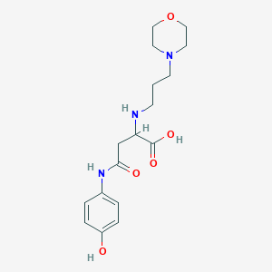 molecular formula C17H25N3O5 B2599067 4-((4-Hydroxyphenyl)amino)-2-((3-morpholinopropyl)amino)-4-oxobutanoic acid CAS No. 1097865-71-8