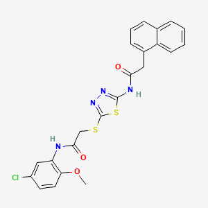 molecular formula C23H19ClN4O3S2 B2599079 N-(5-chloro-2-methoxyphenyl)-2-((5-(2-(naphthalen-1-yl)acetamido)-1,3,4-thiadiazol-2-yl)thio)acetamide CAS No. 868973-24-4