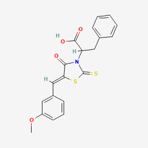 2-[(5Z)-5-[(3-methoxyphenyl)methylidene]-4-oxo-2-sulfanylidene-1,3-thiazolidin-3-yl]-3-phenylpropanoic acid