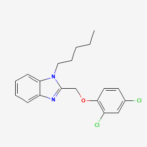 molecular formula C19H20Cl2N2O B2599087 2-(2,4-二氯-苯氧甲基)-1-戊基-1H-苯并咪唑 CAS No. 476324-59-1