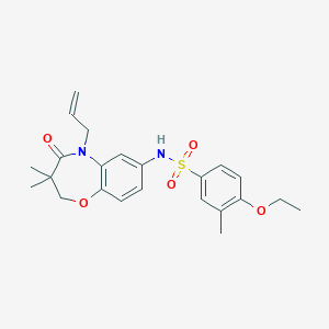 molecular formula C23H28N2O5S B2599089 N-(5-allyl-3,3-dimethyl-4-oxo-2,3,4,5-tetrahydrobenzo[b][1,4]oxazepin-7-yl)-4-ethoxy-3-methylbenzenesulfonamide CAS No. 922078-25-9