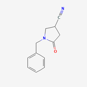 molecular formula C12H12N2O B2599091 1-Benzyl-5-oxopyrrolidine-3-carbonitrile CAS No. 120656-57-7