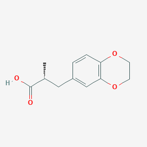 molecular formula C12H14O4 B2599092 (2R)-3-(2,3-Dihydro-1,4-benzodioxin-6-yl)-2-methylpropanoic acid CAS No. 2248185-27-3