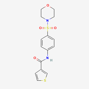 molecular formula C15H16N2O4S2 B2599093 N-(4-(吗啉磺酰基)苯基)噻吩-3-羧酰胺 CAS No. 950241-16-4