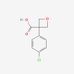 molecular formula C10H9ClO3 B2599098 3-(4-Chlorophenyl)oxetane-3-carboxylic acid CAS No. 1393534-20-7