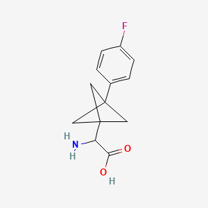molecular formula C13H14FNO2 B2599106 2-Amino-2-[3-(4-fluorophenyl)-1-bicyclo[1.1.1]pentanyl]acetic acid CAS No. 2287260-39-1