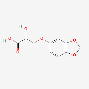 molecular formula C10H10O6 B2599109 3-(1,3-Benzodioxol-5-yloxy)-2-hydroxypropanoic acid CAS No. 924831-74-3